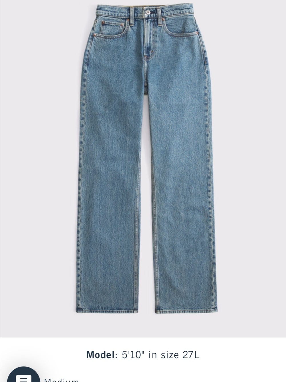 Abercrombie & Fitch Light Blue Wide-Leg Jeans - Picture 2 of 7